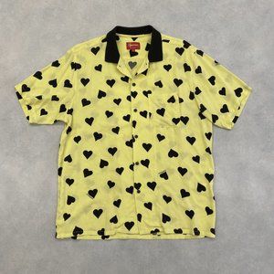 Supreme Hearts Rayon Shirt SS17 (Light Yellow, size L)